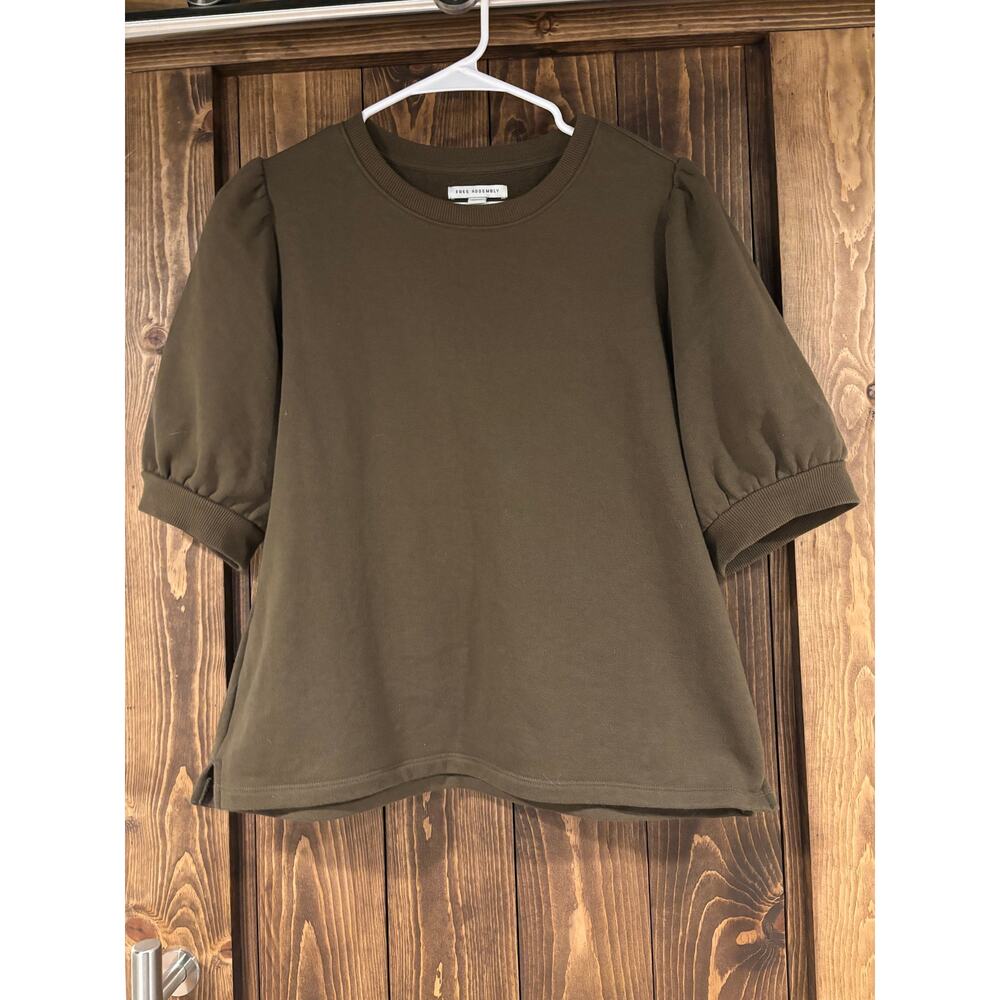 Olive Puff-Sleeve Tee Blouse - Casual Women’s Top